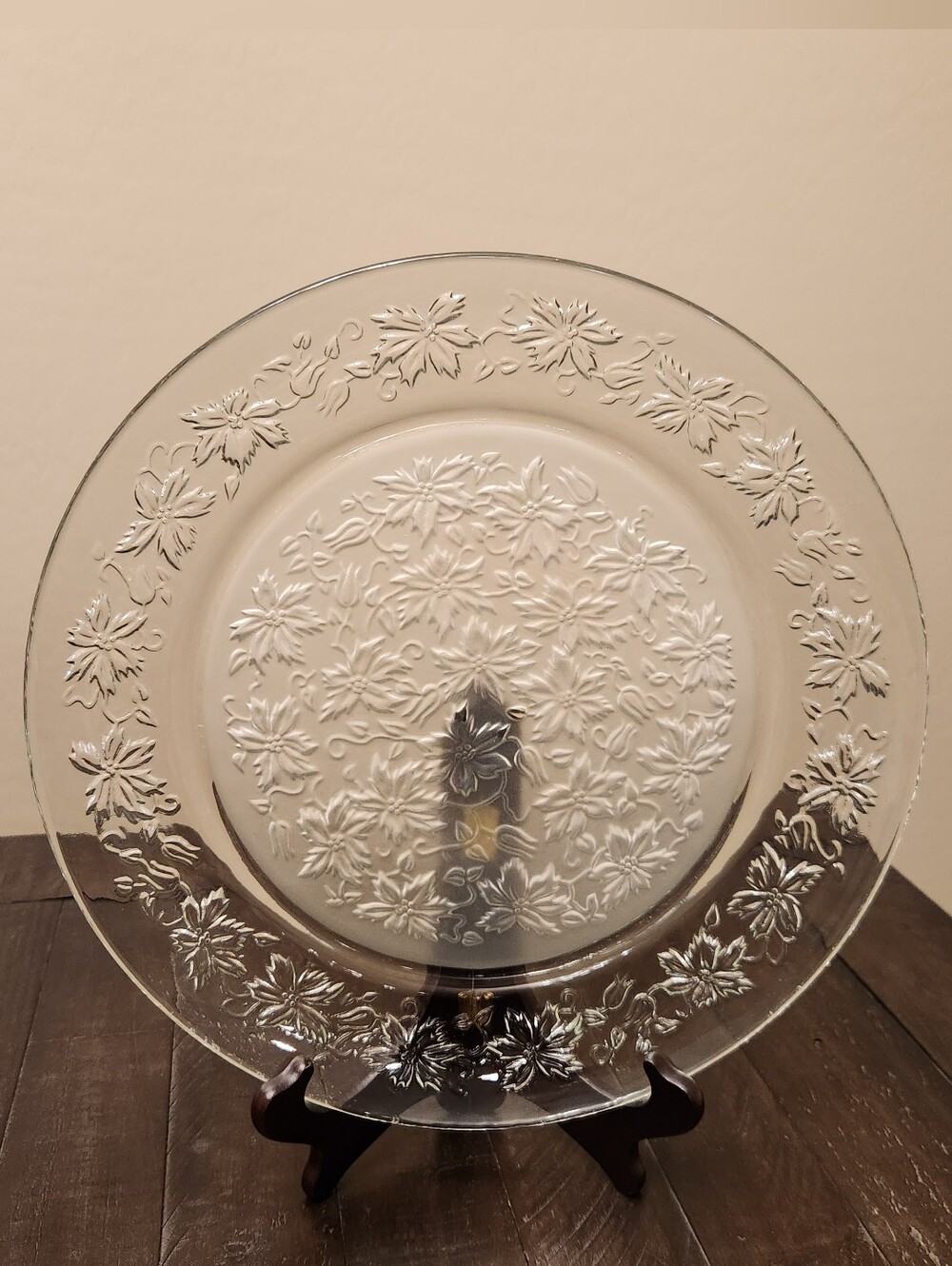 Princess House Fantasia 13" Crystal Serving Platter Torte Cake Plate